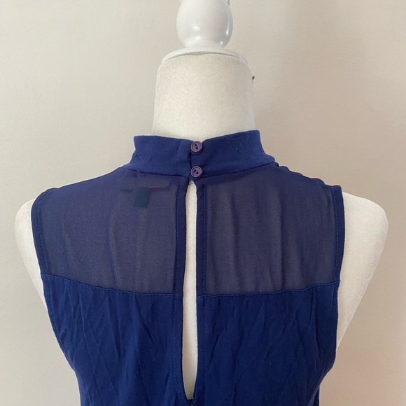 Fevour Modcloth Royal Blue High-Neck Tank - Picture 4 of 6